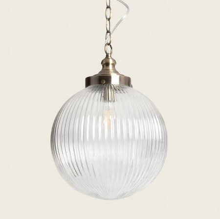 Lampa Wisząca Szklana ryflowana Marcio E27
