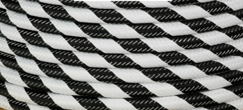 Dekoracyjny Przewód w oplocie SERPENTYNA  czarno - biały kabel 2x0,75