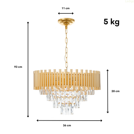 Lampa kryształowa luksusowa żyrandol Luxury gold mała 4xE14