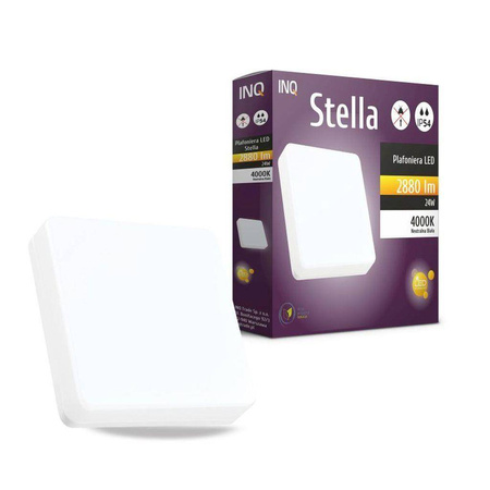 Plafoniera LED STELLA 24W 2880lm IP54 kwadrat 4000K INQ