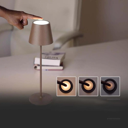 Lampka Biurkowa Nocna V-TAC 1,5W LED Ładowanie Ściemnianie IP54 Brąz