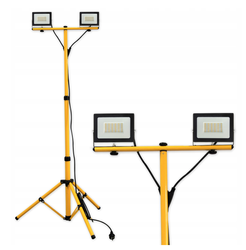 Halogen Naświetlacz LED 2 x 50W na statywie Żółtym 4500K