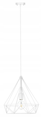 Lampa wisząca druciana LOFT Biały GEO PUSTY