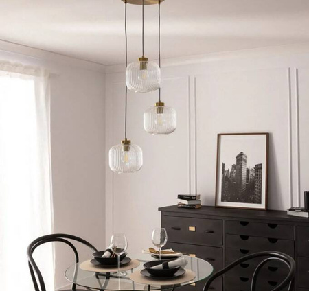 Lampa Wisząca ze Szkła Tri Wilde 3xE27