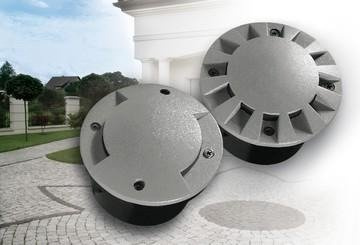 Lampa najazdowa LED dogruntowa 6500K szara IP66 okrągła