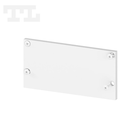 Zaślepka aluminiowa biała P23-3 + P23-6 bez otworu (wkręty w komplecie) (nr kat 7723614)