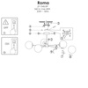 Lampa sufitowa Roma 5xE14 złota