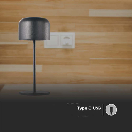 Lampka Biurkowa Nocna V-TAC 1,5W LED 21cm Ładowanie Ściemnianie Czarna 