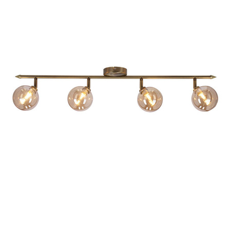 Rodia lampa sufitowa listwa patynowy 4x40w g9 klosz bursztynowy
