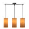Ballo lampa wisząca czarny 3x60 e27 abażur orzechowy