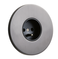 Gniazdo z bolcem podtynkowe okrągłe metalowe TOGGLICA ROUND grafit szczotkowany