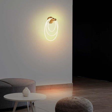 Oprawa Kinkiet Ścienny V-TAC 37W LED 34x46cm Złoty Mat VT-7927 3000K 3940lm