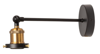 Ramię uchwyt do kinkietu E27  stelaż czarny stare złoto