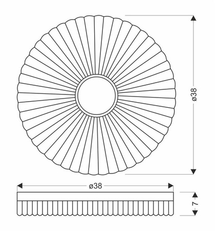 Tart Lampa Sufitowa Plafon Drewniany 24W Led 38Cm Biały+Drewniany 4000K
