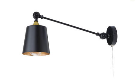 Kinkiet regulowany czarny metalowy LOFT łańcuszek 1xE27