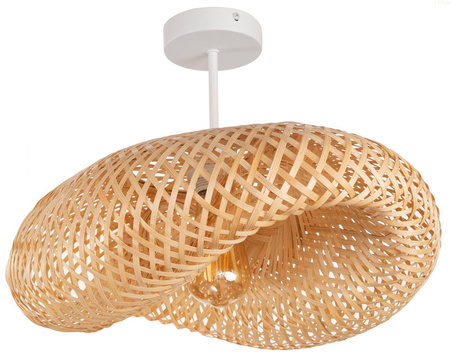 Lampa sufitowa bambusowa plecionka biała NUSA 60cm 1xE27