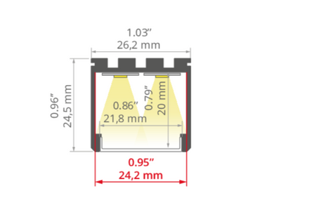 Profil do LED LIPOD architektoniczny Kluś  srebrny anoda 3m