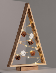 Drzewko świąteczne drewniana Lampka LED 40cm