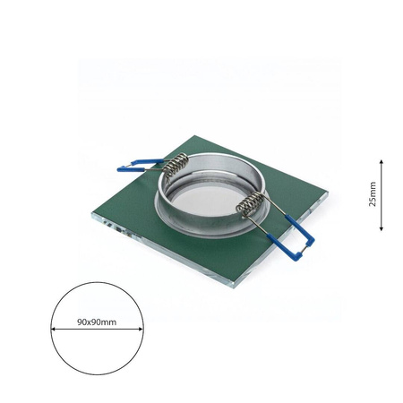 Oczko sufitowe szklane KWADRATOWE. Kolor: SREBRNY