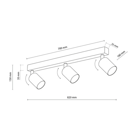 Tk Lighting NEX WHITE lampa sufitowa 3XGU10 