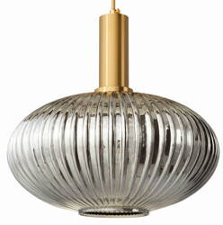 Lampa wisząca szklana MODERNA duża lustrzana grafitowa