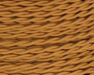 Dekoracyjny kabel w oplocie skręcany dwużyłowy złoty