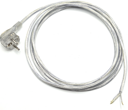 Przewód przyłączeniowy kabel 3x0,75 z wtyczką Uni-Schuko transparent 2m