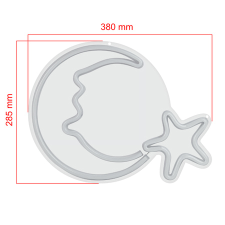 Dekoracja świetlna Neon LED "księżyc", 38 x 28,5 cm