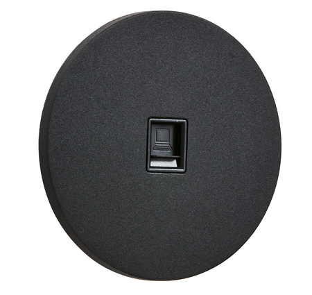 Gniazdo RJ45 podtynkowe okrągłe metalowe TOGGLICA ROUND czarny mat 