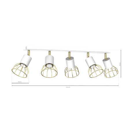 Lampa sufitowa DANTE White/Gold 5xGU10