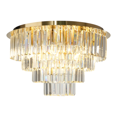 Lampa sufitowa MILANO fi 60cm złota kryształowa 9xE14