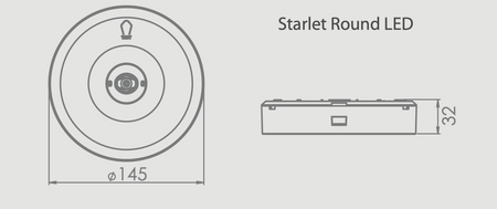 Oprawa sieciowo-awaryjna natynkowa Starlet Round LED SO 150 SA 2H CT IP20 / 91870