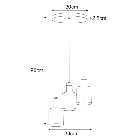 Lampa wisząca nad okrągły stół, kolor grafit K-5252 z serii BRUS