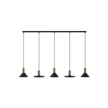 Nowodvorski Lampa wisząca metalowa czarna mosiądz HERMANOS 