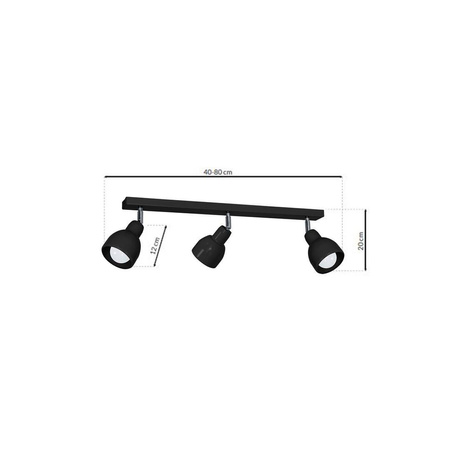 Lampa sufitowa PIK BLACK 3xE27