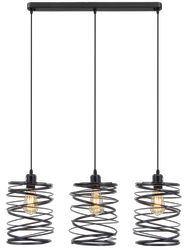 Lampa wisząca metalowa Sprężyna 3xE27 czarna