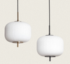 Lampa Wisząca z Metalu i Szkła Beca biała złota