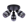 Yuki Lampa Plafon Czarny Matowy 3X15W E14 Klosz Dymiony