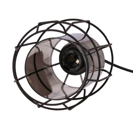 Lampa wisząca Jonera czarna 1xE27 klosz dymiony 31-08428