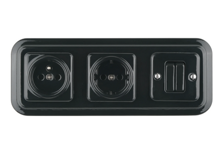 Włącznik ceramiczny podtynkowy dzwonkowy kwadrat czarny bez ramki