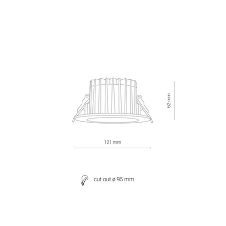 Nowodvorski Lampa podtynkowa biała CL KEA LED 20W 3000K IP44 