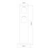 Słupek Ogrodowy Electric 40cm czarny  wbudowane 2 x gniazdo
