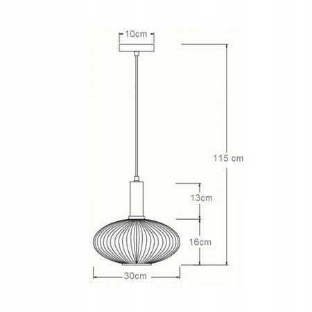 Lampa wisząca szklana MODERNA duża złota amber