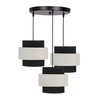Benta lampa wisząca czarny talerz 3x40w e27 abażur czarny+kremowy