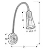 Lampa ścienna kinkiet E14 nikiel mat ARENA 91-94776