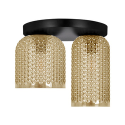 Lampa sufitowa, dwa bursztynowe klosze K-5624 z serii CAPRI