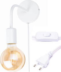 Kinkiet biały loft z włącznikiem na kablu WST052