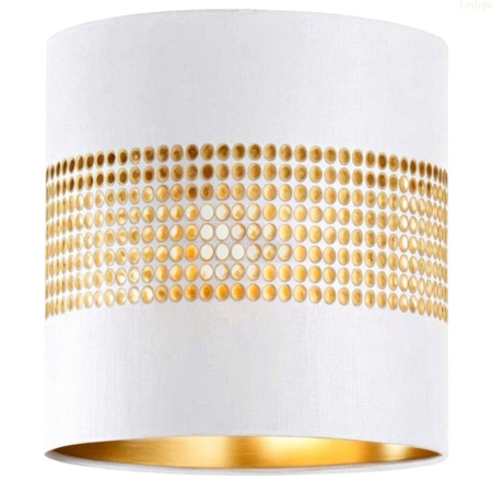 Abażur walec Oro Deluxe biało złoty 15cm E27