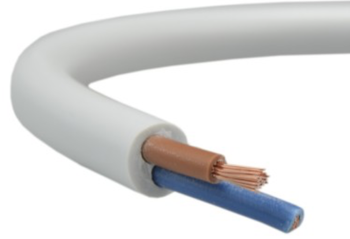 Przewód kabel OMY linka 2x0,75 biały matowy H03VV-F