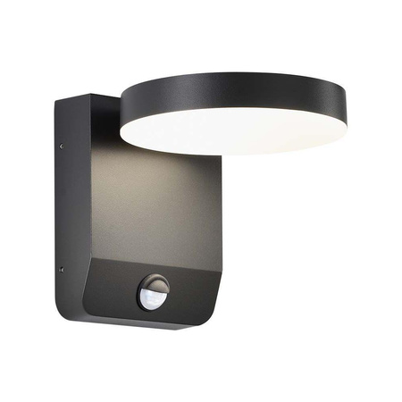 Projektor Oprawa Elewacyjna V-TAC 17W LED Czujnik Ruchu Okrągła Czarna IP65 VT-11020S 3000K 2520lm